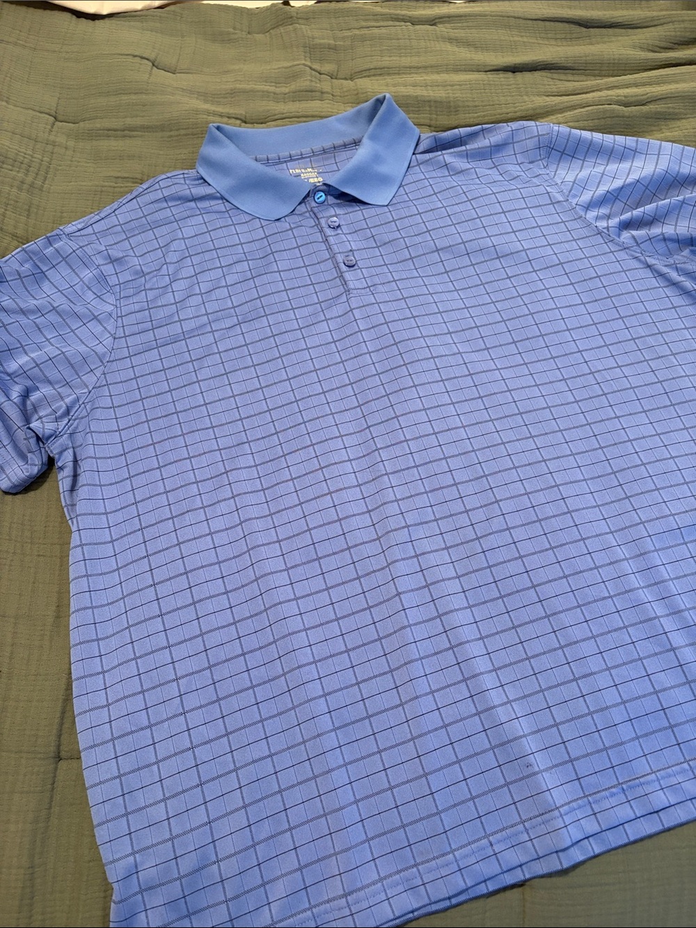 Haggar Light Blue Grid XXL Polo Shirt